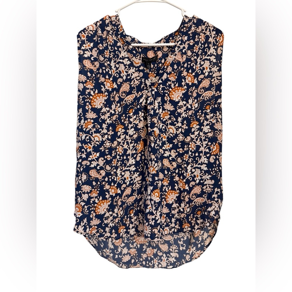 Willi Smith Boho Floral Blouse Large NWT Cottagecore Vintage Paisley Chic Top‎